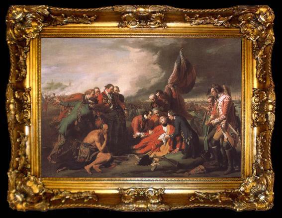 framed  Benjamin West Tod des General Wolfe in der Schacht von  Quebec, ta009-2